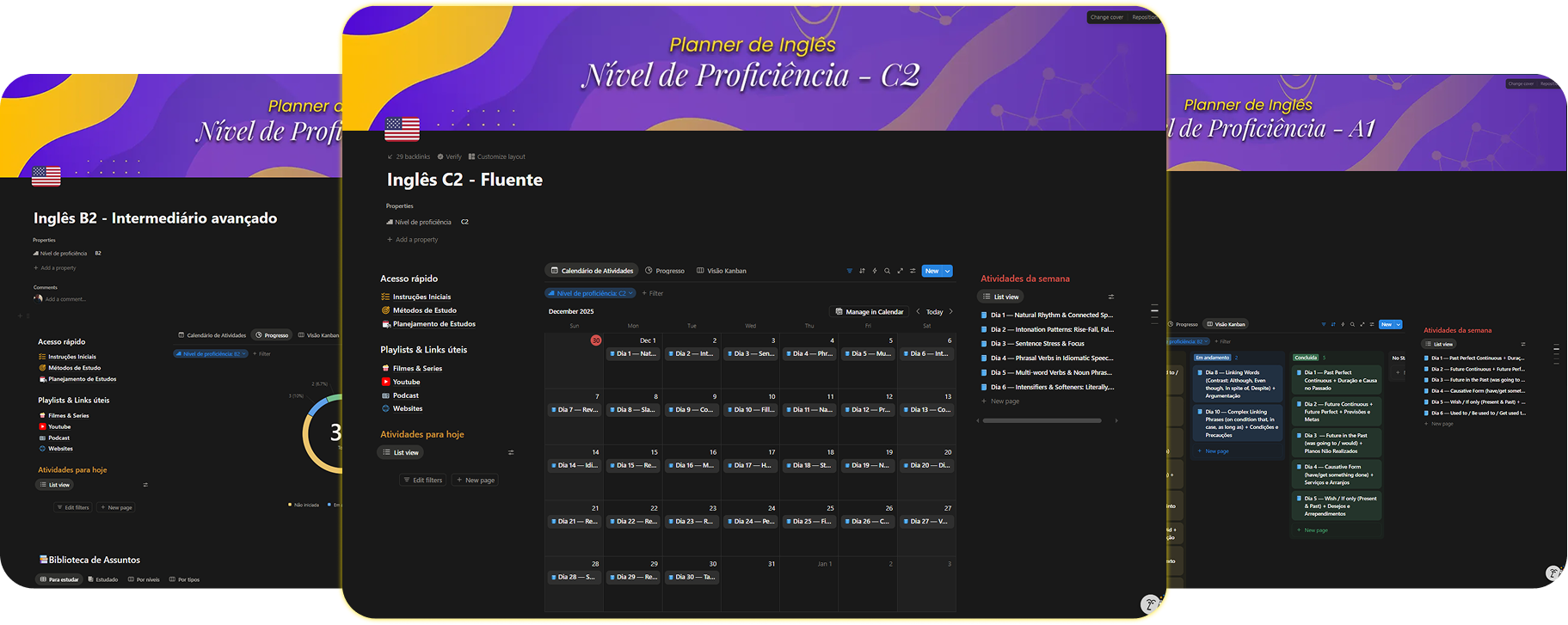 Planner Inglês em 30 dias nível A1
